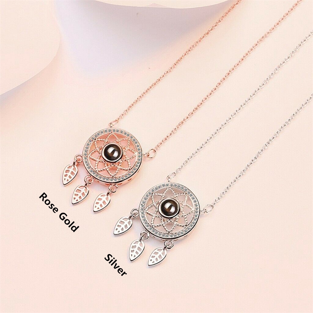 Dây Chuyền Mặt Hình Dreamcatcher Chiếu Tia Cực Tím Lãng Mạn Cho Ngày Valentine