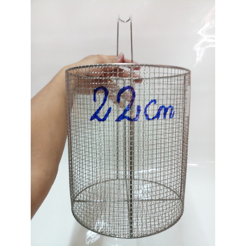 LỒNG,GIỎ INOX LỚN 22CM TRỤNG XƯƠNG,HẦM XƯƠNG,HẦM GIA VỊ.