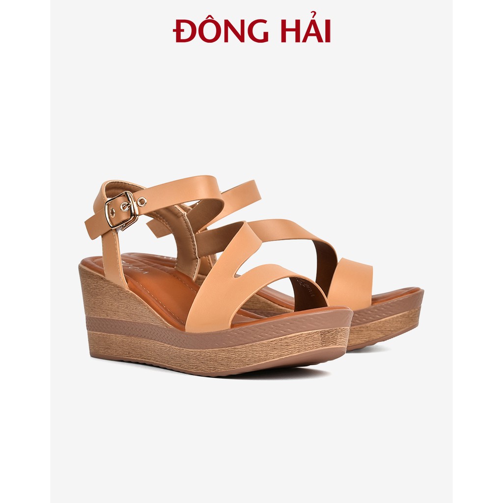 &quot;TẶNG NGAY 30K khi theo dõi gian hàng &quot; Sandal xuồng Zucia quai chéo cách điệu có khóa cài đế cao 7cm tôn dáng - SHL49