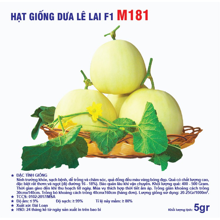 Hạt giống dưa lê lai F1 M181