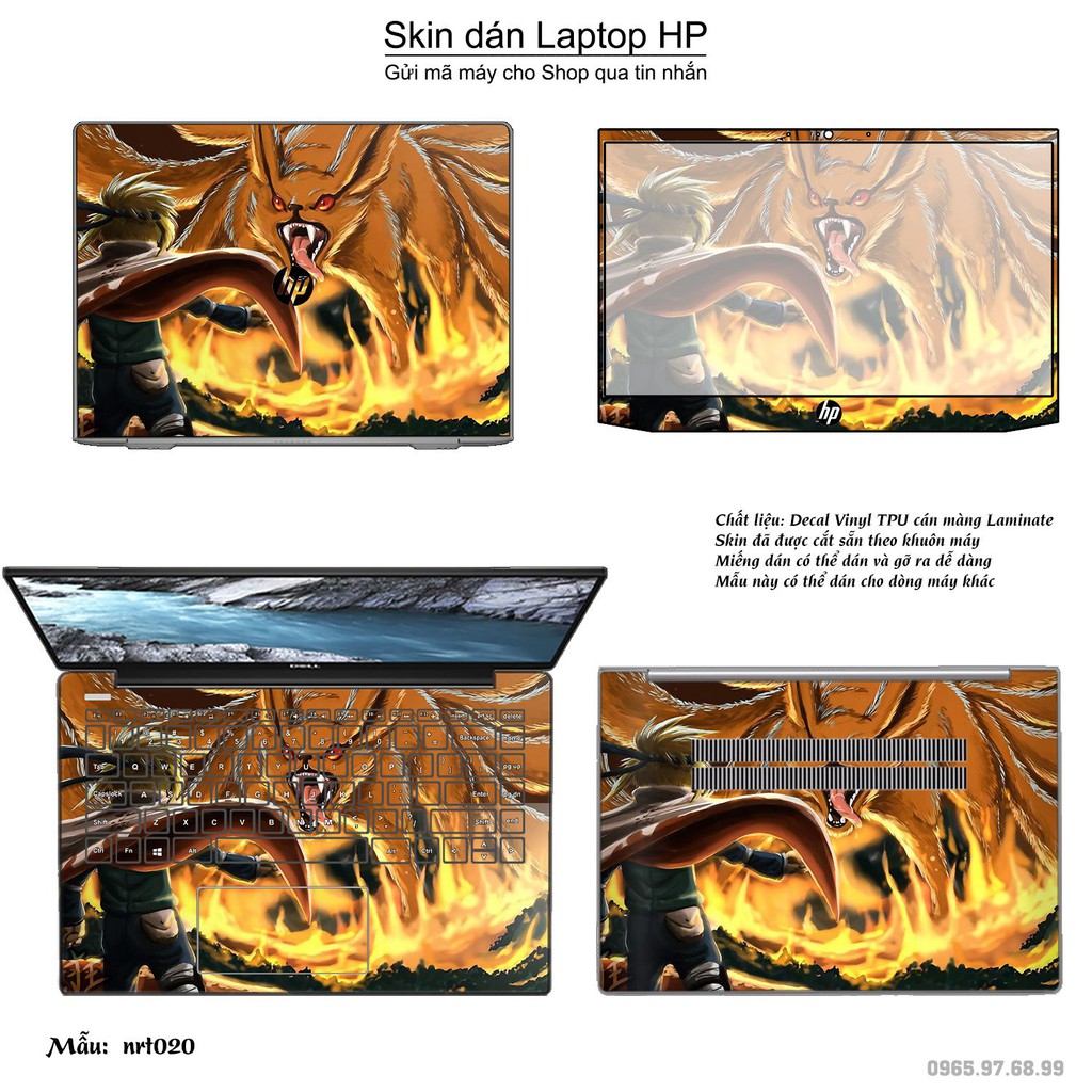 Skin dán Laptop HP in hình Naruto (inbox mã máy cho Shop)