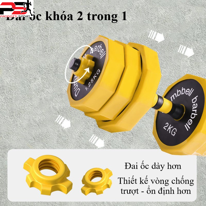 Bộ Tạ tay Hỗn Hợp Sắt 20-30-40KG  kết hợp tạ đẩy, tạ nam nữ tập gym thon tay