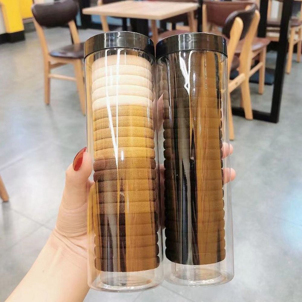 Set 5/20 dây buộc tóc co giãn màu trơn đơn giản phong cách Hàn Quốc dễ thương cho nữ