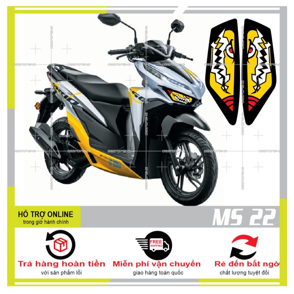TEM DÁN ĐÈN SƯƠNG MÙ XE VARIO 2020 (DECAL TRONG SUỐT) MS 22 - SHINDECAL2