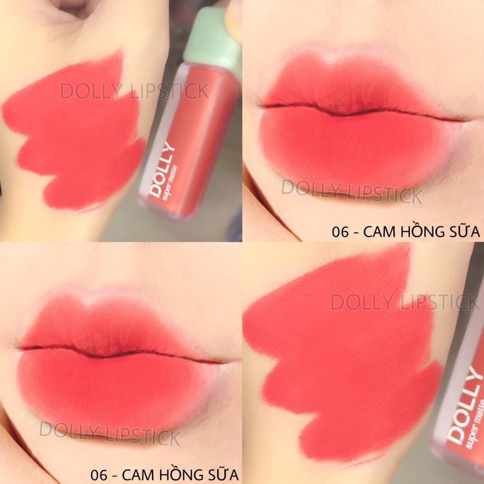 Son Lì Son Kem DOLLY MATTE Không Chì Cao Cấp Chính Hãng Màu (Tặng son dưỡng và gương mini)