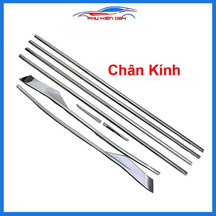 Bộ nẹp viền chân kính cong kính Avanza 2022-2023 Inox sáng bóng chuẩn form xe