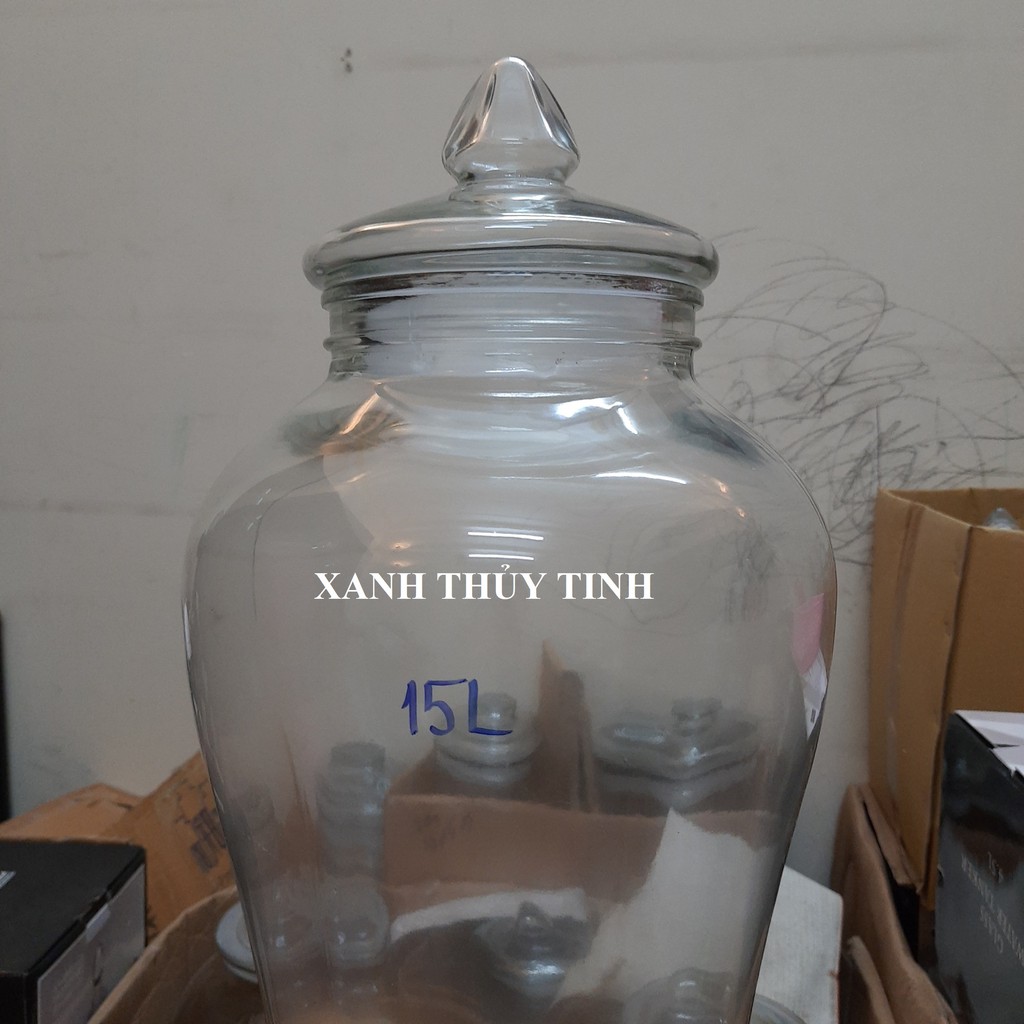 Bình thủy tinh Chân mây ngâm sâm, nấm, hoa quả -  Dung tích 15 lít