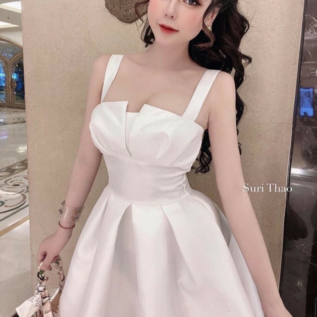 Đầm xoè umi 2 dây cúp ngực có mút ngực xinh lung linh