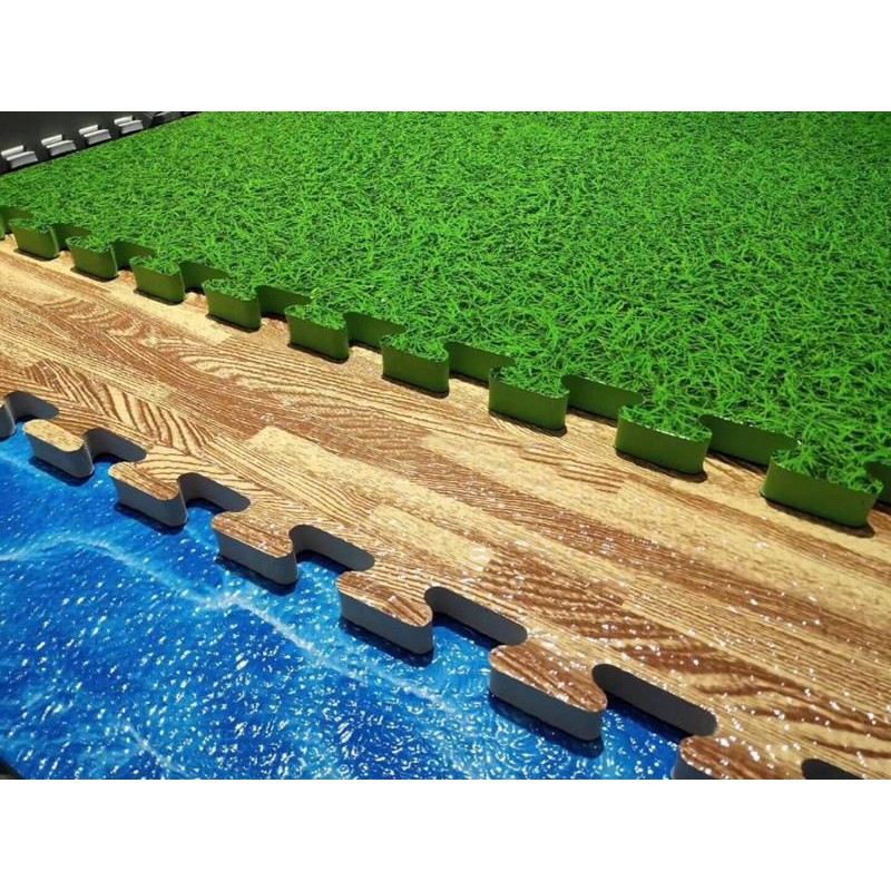 Thảm xốp 3d nhập khẩu mầu vân gỗ 1m*1m*2cm,xốp trải sàn khu vui chơi giải trí