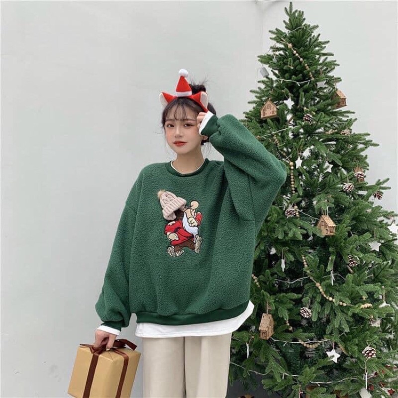Áo nỉ nữ lông cừu Ulzzang