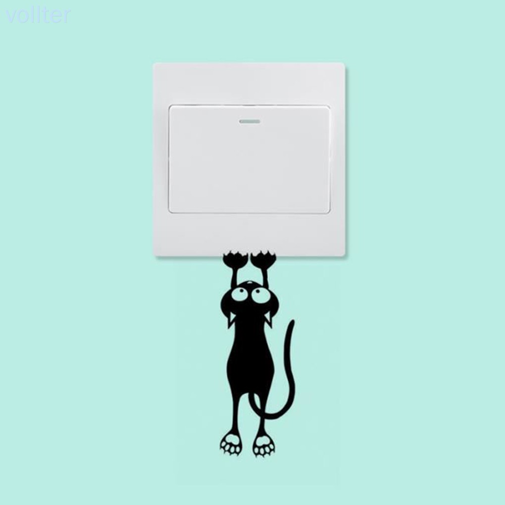 Miếng dán tường trang trí công tắc hình mèo dễ thương