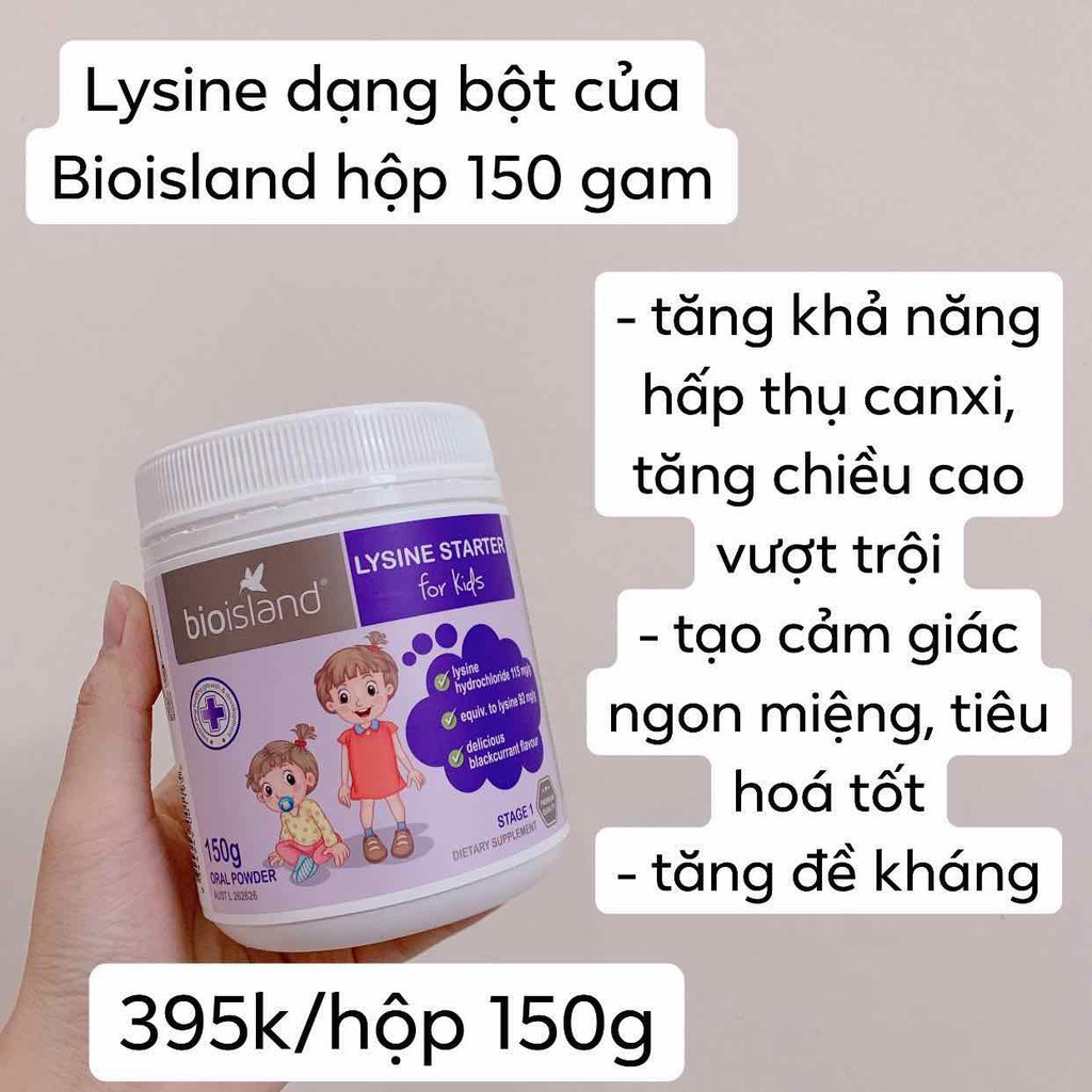 Lysin Bioisland giúp bé phát triển chiều cao lysine bột lysin viên