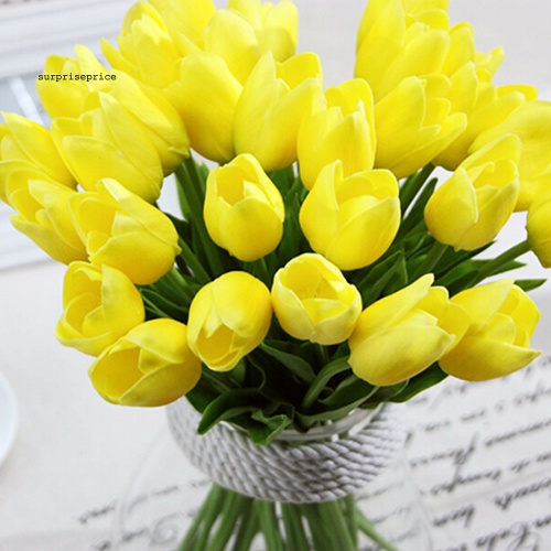 Bó Hoa Tulip Nhân Tạo Bằng Lụa Latex Trang Trí Nhà Cửa / Tiệc Cưới