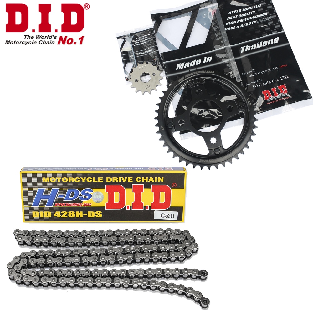 Nhông Sên Dĩa DID Winner X/150 sên đen 428HDS-130RB, 15T-44T