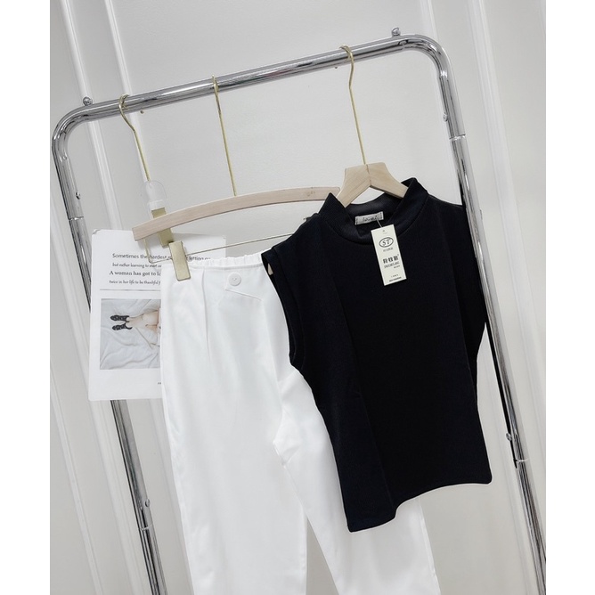 ✔ 𝗙𝗥𝗘𝗘 𝗦𝗛𝗜𝗣 SÉT ÁO THUN GÂN SÁT NÁCH CỔ 3 PHÂN MIX QUẦN BAGGY SIÊU ĐEPH TÔN DÁNG LẮM Ạ