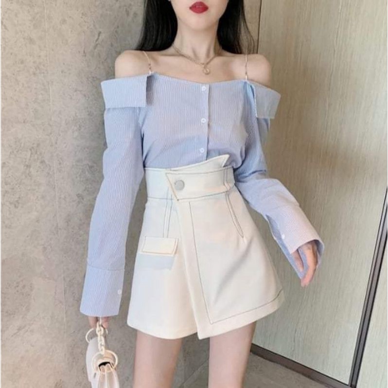 Quần giả váy viền nổi🧡🧡🧡 chất kaki lưng siêu cao đủ size