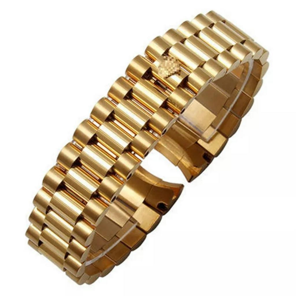 Dây Đồng Hồ Rolex Size 20 Thép Không Gỉ Đúc - Màu Vàng