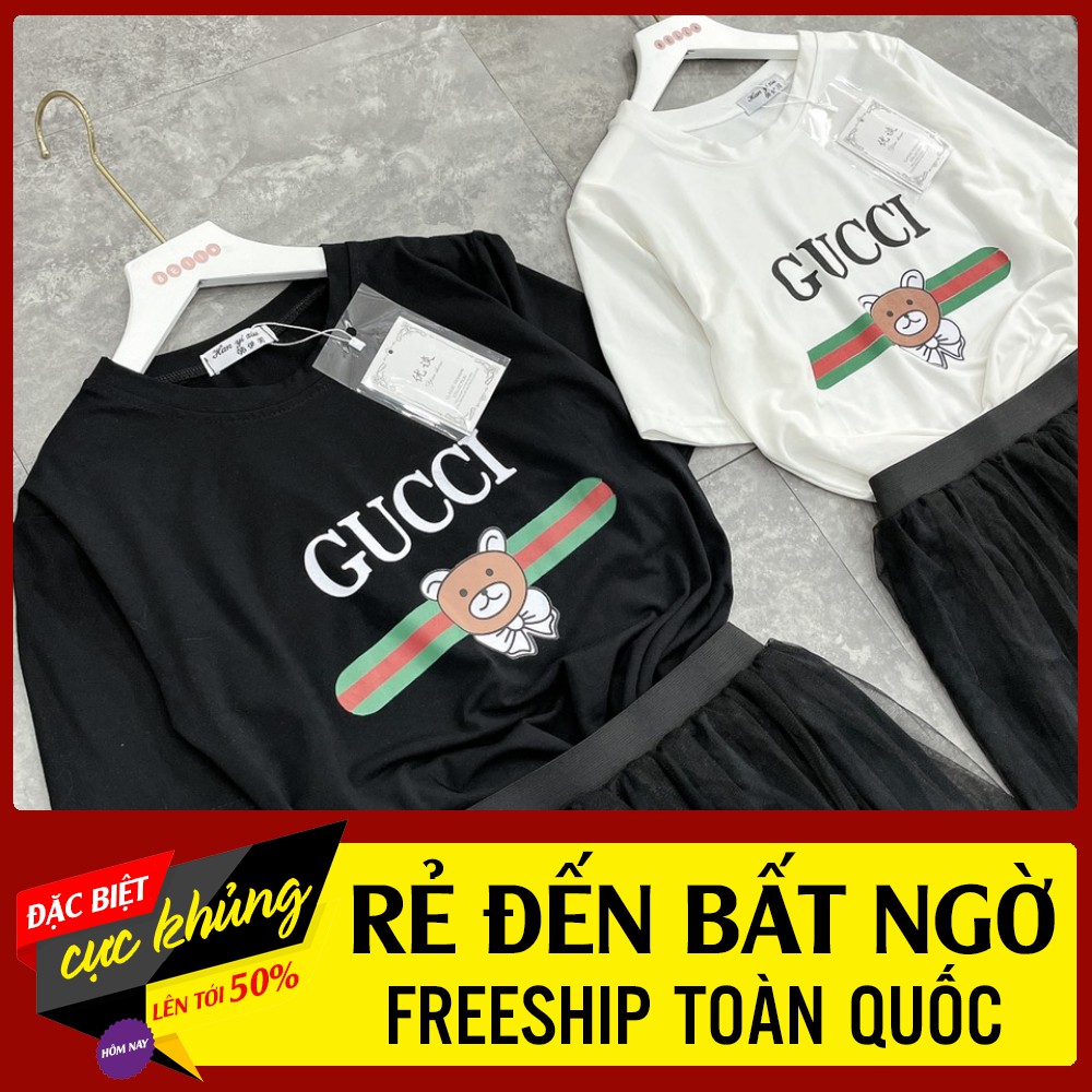 Sét Áo Gu.cci Mix hân Cváy Voan Điệu Đà Đây Ạ [ 𝐅𝐑𝐄𝐄 𝐒𝐇𝐈𝐏 ]Áo Cotton Tàu Mịn 4c Đanh Đẹp  Chân Váy Voan Xếp Ly 2 Lớp Dài