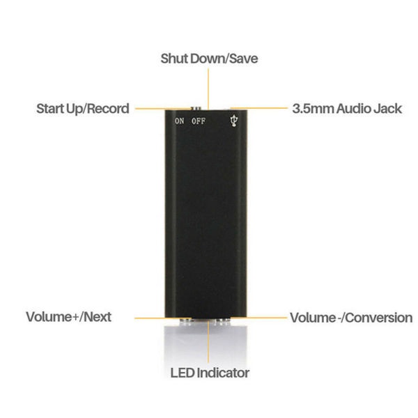 Máy ghi âm giọng nói mini 96 giờ 8GB | BigBuy360 - bigbuy360.vn