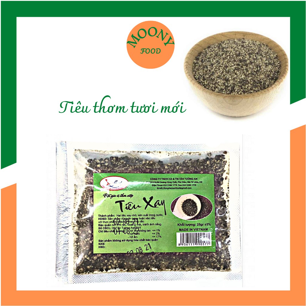 Hạt Tiêu Sọ Tiêu Đen Nguyên Chất Gói 25Gr