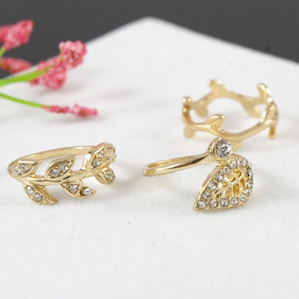 Bộ 3 nhẫn đeo đốt tay nhiều kiểu độc đáo thời trang cho nữ