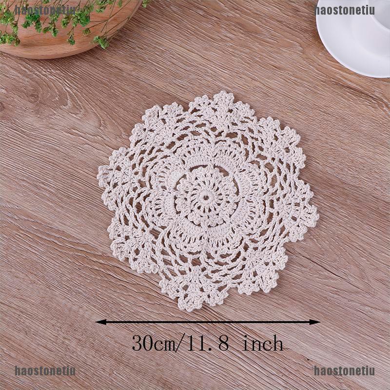 Tấm Lót Bàn Ăn Đan Len Bằng Cotton Họa Tiết Giáng Sinh Độc Đáo Tiện Dụng