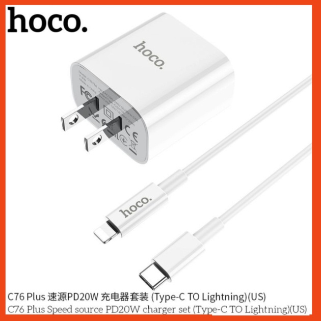 Bộ Sạc Nhanh IP 20W PD . Hoco C76  PKCH8886