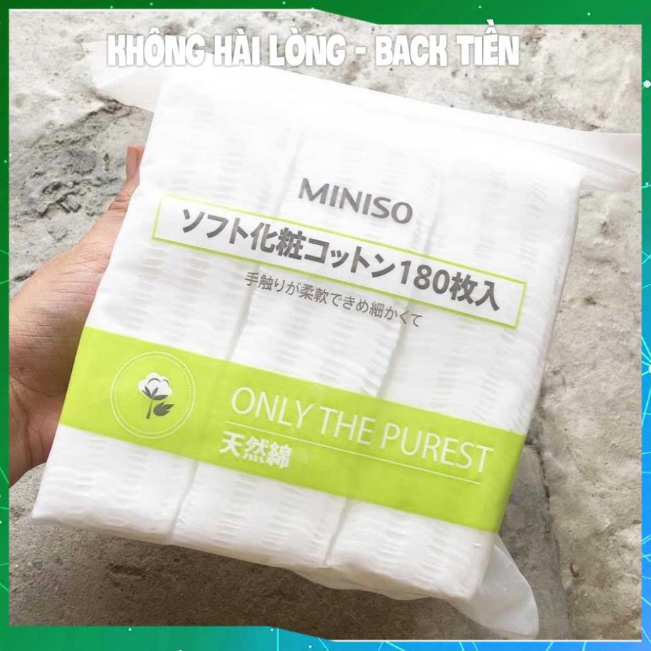 [HÀNG CHÍNH HÃNG] Bông tẩy trang COTTON Mềm Mại Mịn Miniso Nhật Bản 180 miếng KING DC Làm Sạch Bụi Bẩn Dễ Dàng