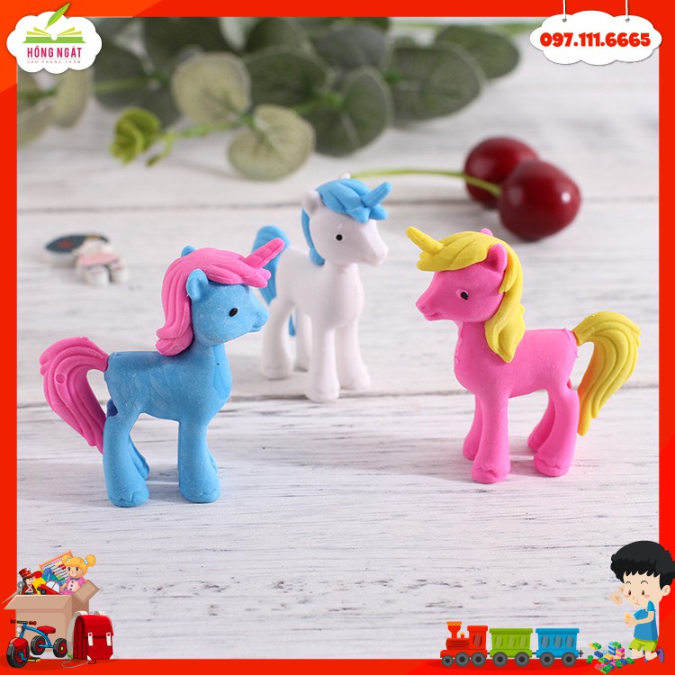 Tẩy bút chì hình ngựa pony, đồ dùng học tập dễ thương cute giá rẻ làm quà tặng học sinh văn phòng phẩm T06