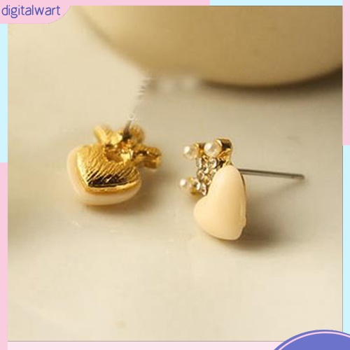 Cặp khuyên tai thiết kế hình vương miện và trái tim đính đá lấp lánh sang trọng dành cho nữ