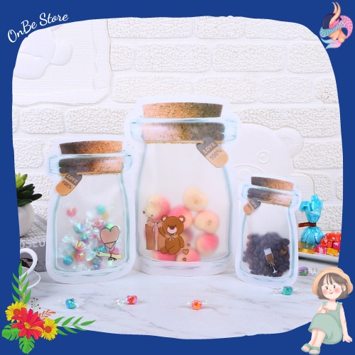Túi đựng bánh kẹo quà tặng túi zip đựng thực phẩm dạng lọ thủy tinh OnBe Store