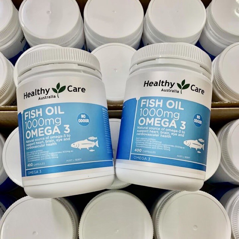 💙🐠 Viên uống Dầu Cá Tự Nhiên Healthy Care Fish Oil 1000mg Omega 3 của Úc 400 viên🐠💙