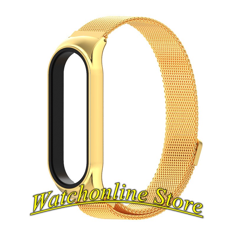 Dây đeo kim loại mắt lưới Xiaomi Mi band 7 / Miband 7 hiệu Mijobs khóa nam châm