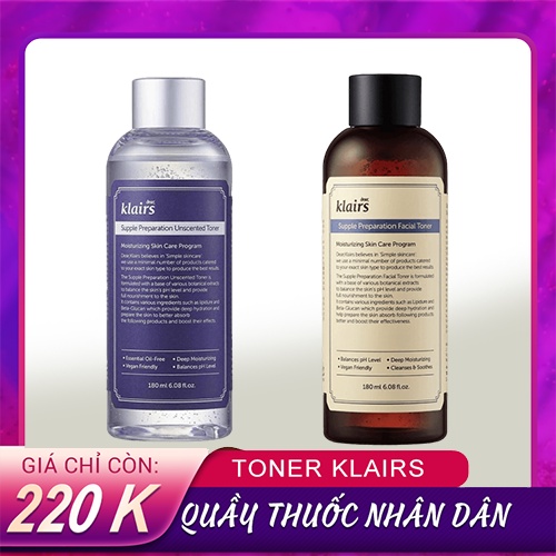 Nước hoa hồng Klairs,Toner Klairs Supple Preparation Toner