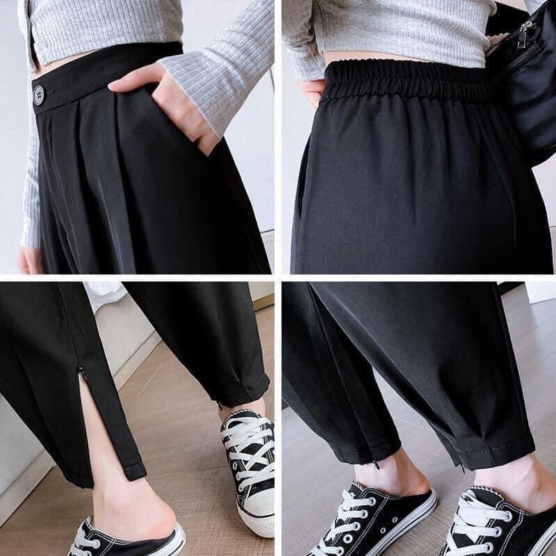 Quần baggy cao cấp kiểu dáng công sở ống khóa kéo chân tôn dáng