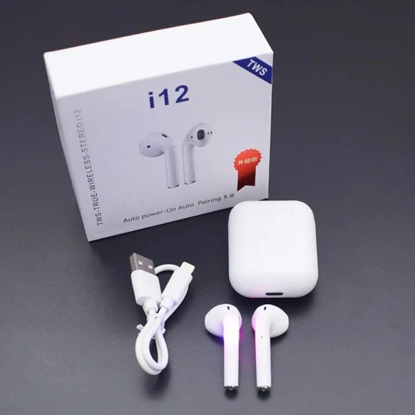 Tai nghe Bluetooth i12 TWS 5.0 tai nghe không dây i12 bản Quốc tế Thời Lương Pin Tốt,Sang Trọng dùng cho IOS Android -QT