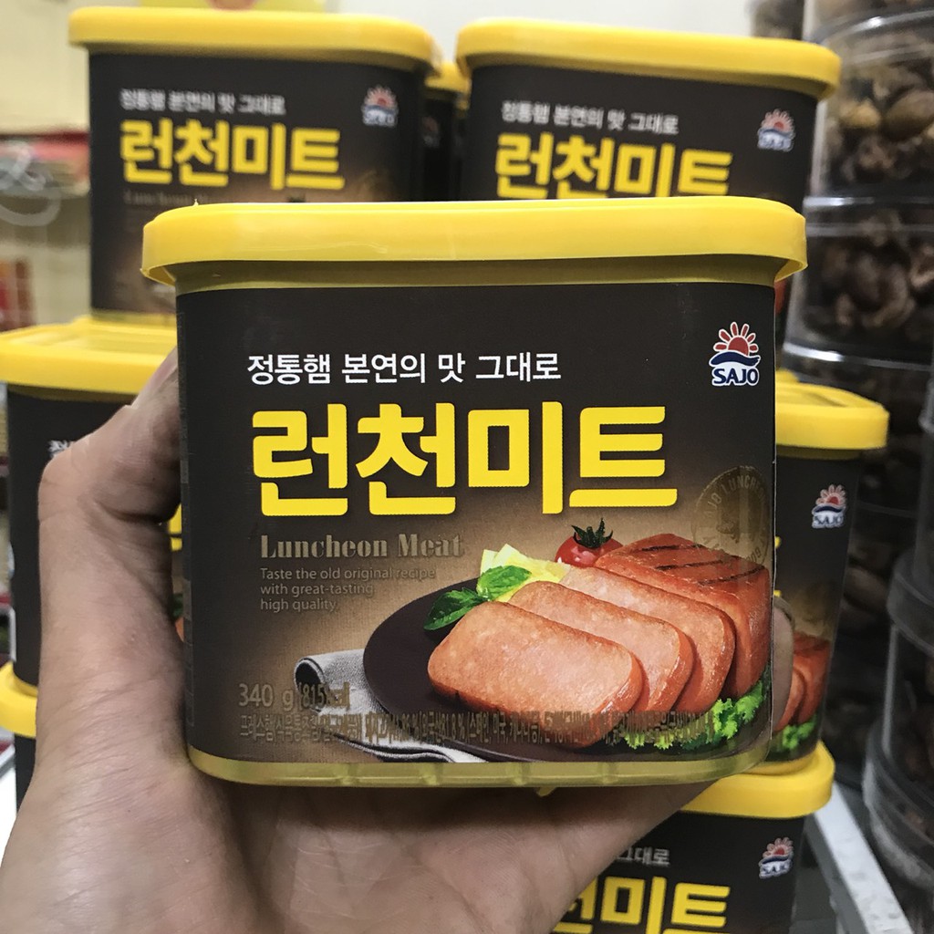 Thịt hộp Spam Hàn Quốc 340g nắp vàng