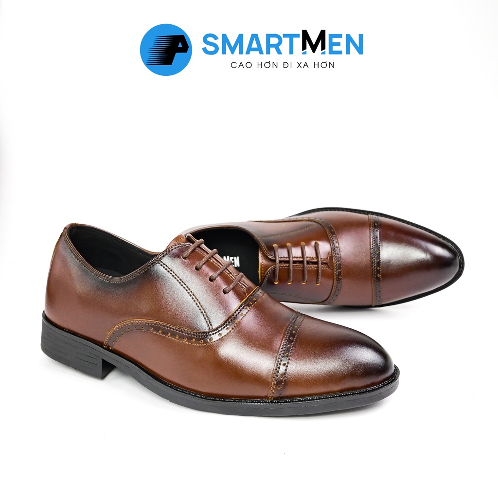 Giày tây công sở nam SMARTMEN tăng chiều cao GD-440 Nâu