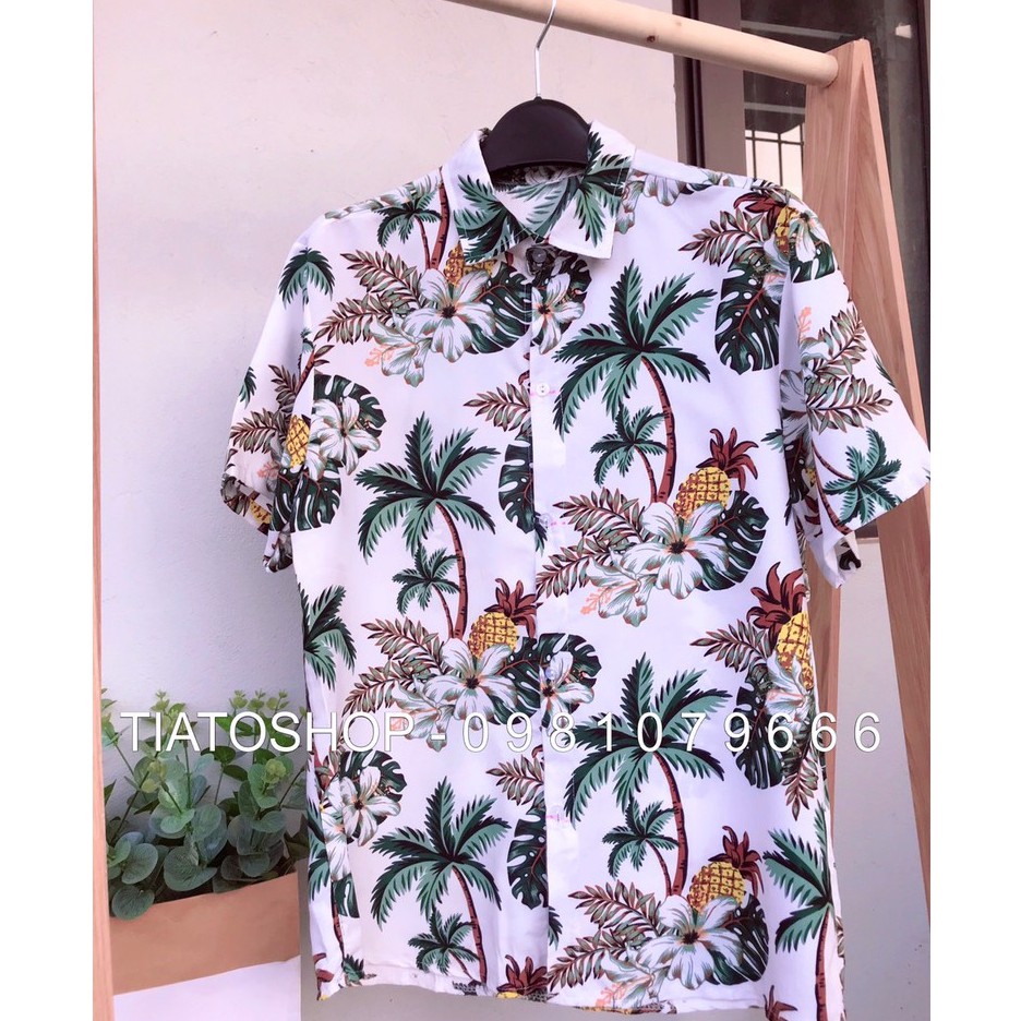 ĐỦ SIZE - Áo sơ mi hoạ tiết đi biển Chất Kate thái loại 1