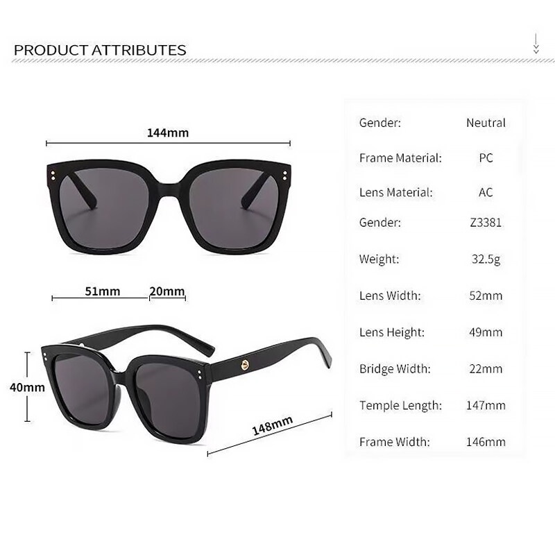 Kính Mát PTQ Gọng Vuông Phong Cách Âu Mỹ Chống Tia UV400 2022 Thời Trang Cho Nam Và Nữ