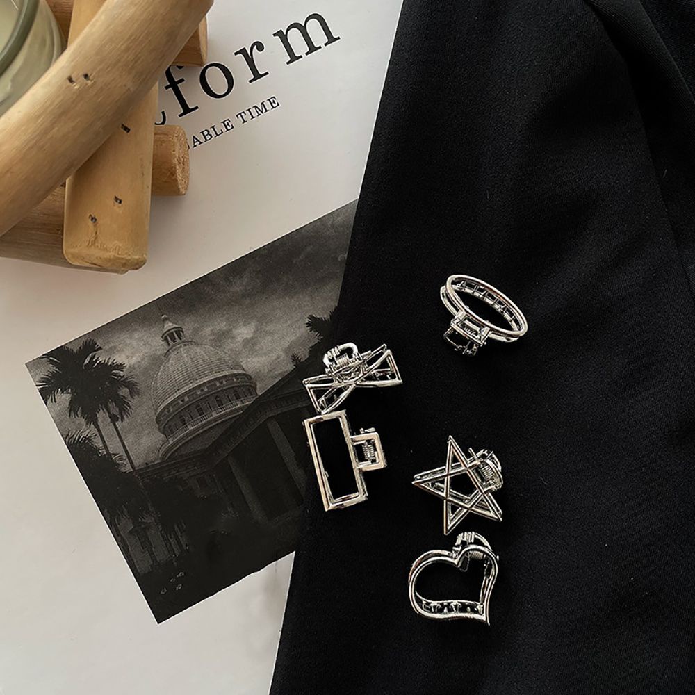 Kẹp tóc càng cua hình trái tim nhỏ dễ thương bằng kim loại phong cách Hàn Quốc cho nữ