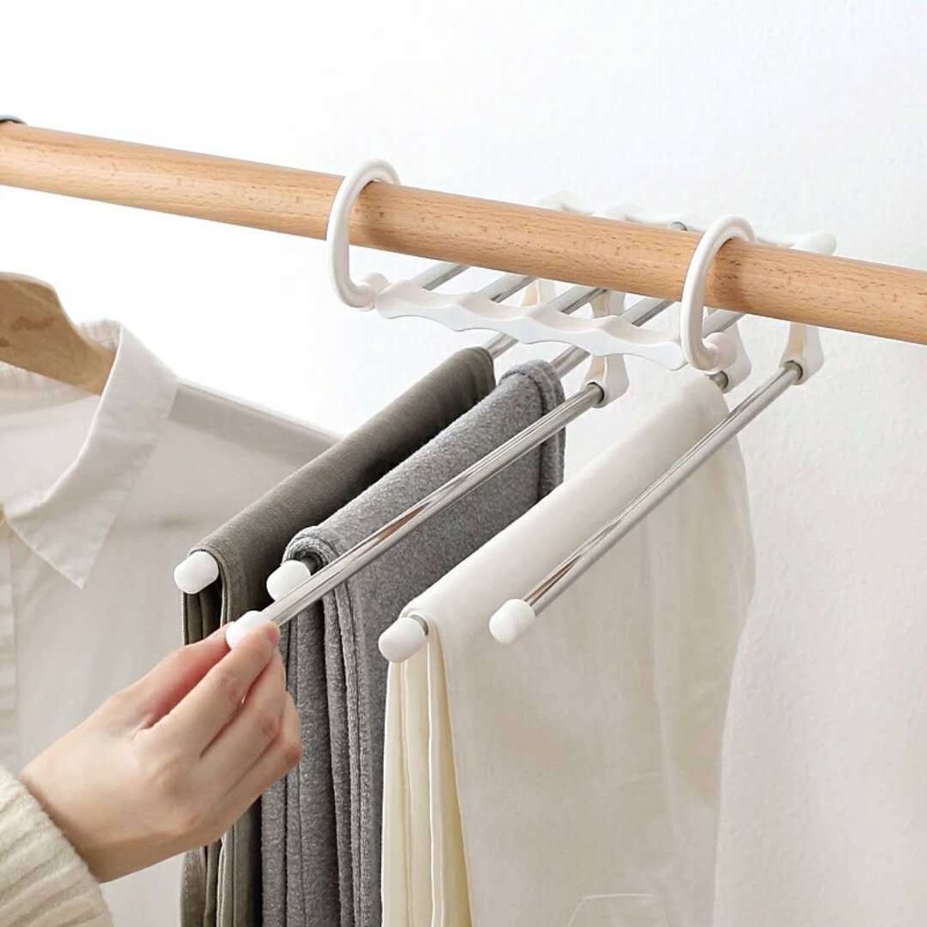 Móc treo quần áo, móc treo đồ inox thông minh gấp gọn, tiết kiệm không gian tủ - Elliver