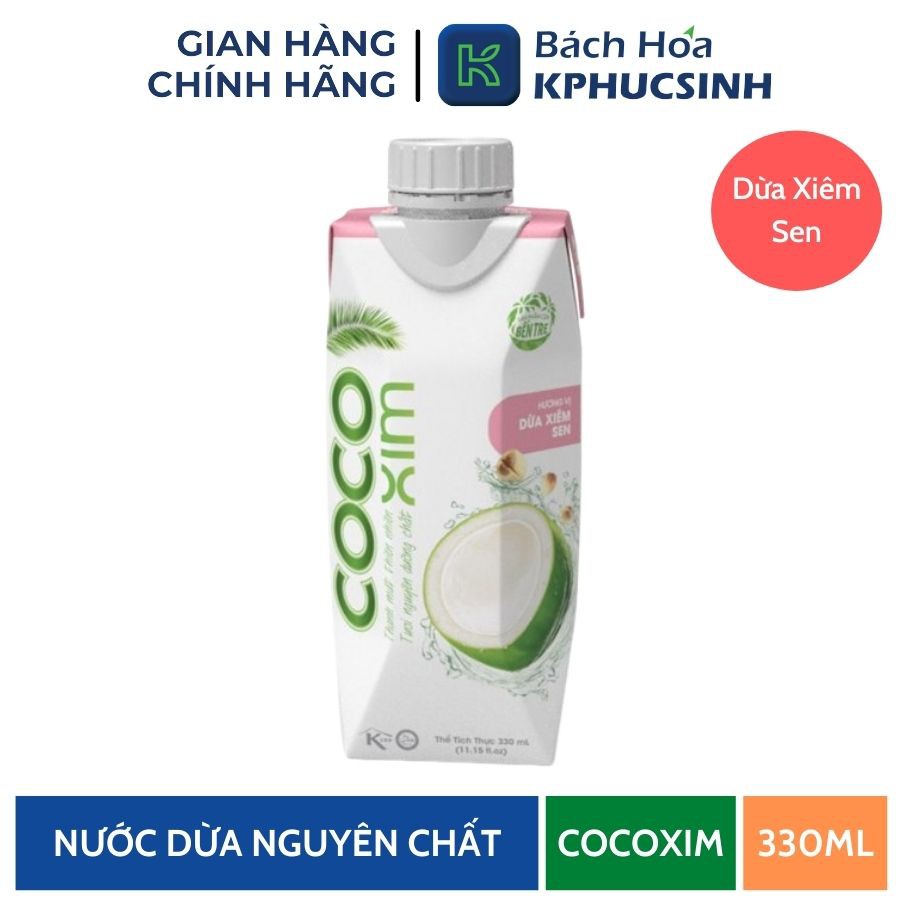 Nước dừa Cocoxim sen 330 ml KPHUCSINH - Hàng Chính Hãng