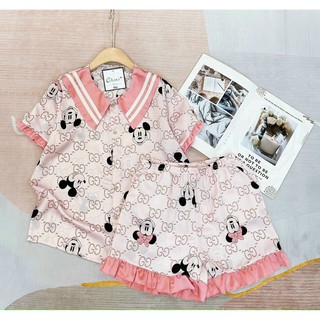 ĐỒ BỘ NGỦ PIJAMA ĐÙI TIỂU THƯ LỤA SATIN CAO CẤP SIÊU ĐẸP (FORM 40-60KG)