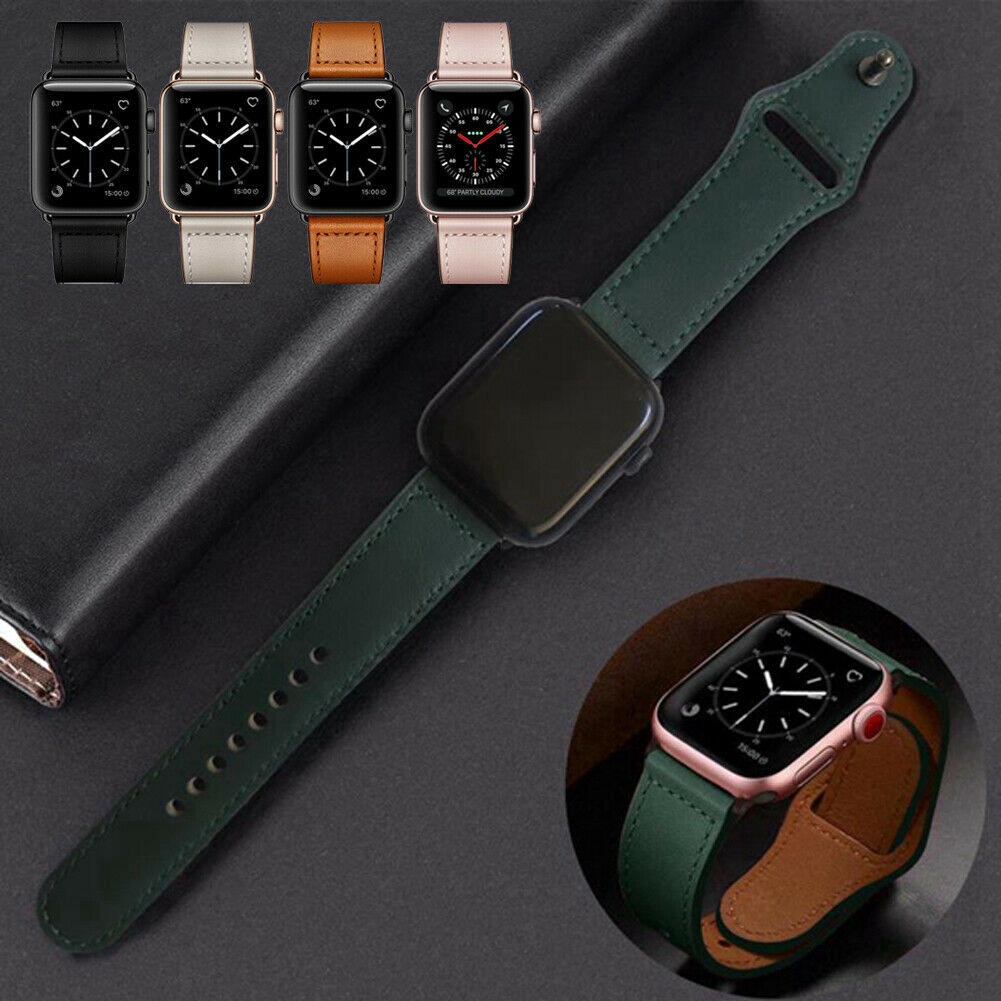 Dây đeo bằng da cao cấp thay thế cho đồng hồ Apple Watch Series 5 4 3 2 38/42mm 40/44mm