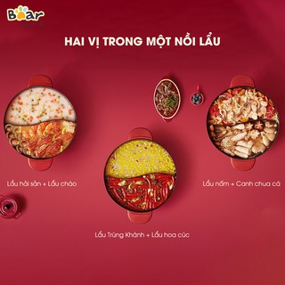 Nồi lẩu uyên ương Bear SUBE006
