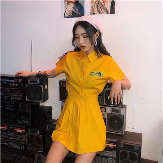 Set váy nữ màu vàng siêu cute