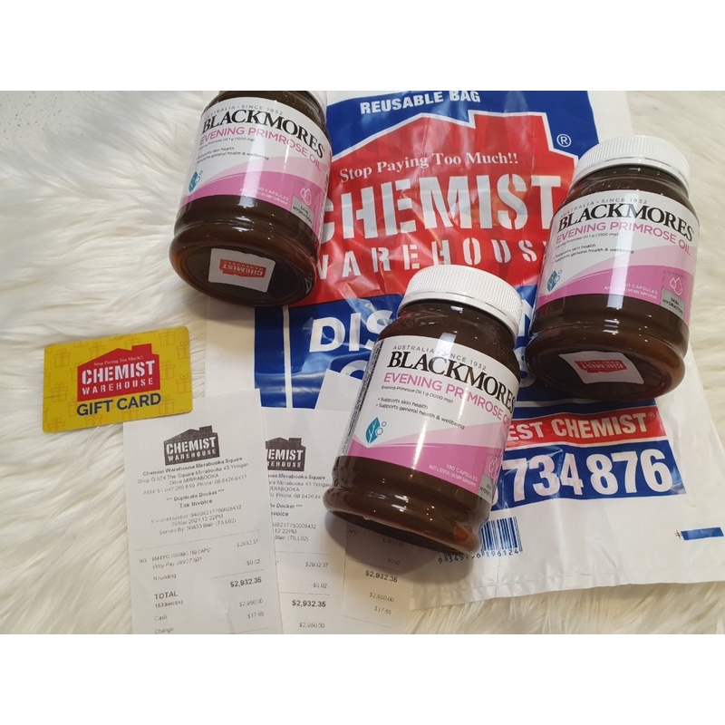 Tinh dầu hoa Anh Thảo Blackmores Evening Primrose Oil 190 viên nang (mẫu mới)  DATE MỚI NHẤT