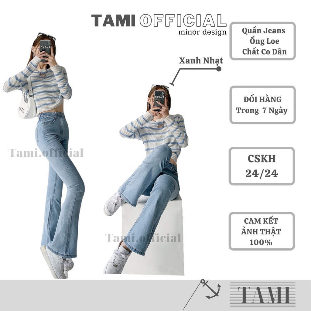 Quần Jeans ỐNG LOE CO DÃN Đáy Cao Siêu HÁCH DÁNG BÁN CHẠY TOP 1 DOANH SỐ [ Tami Official ] | BigBuy360 - bigbuy360.vn