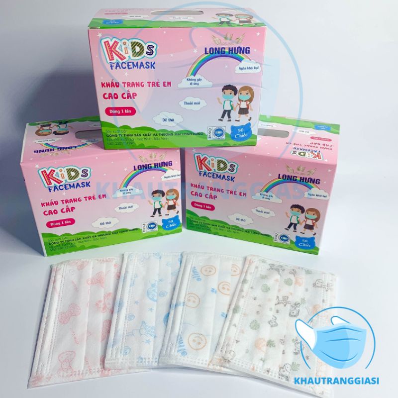 Khẩu trang y tế trẻ em kháng khuẩn max kid (50 chiếc)